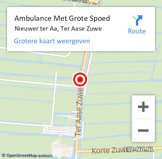 Locatie op kaart van de 112 melding: Ambulance Met Grote Spoed Naar Nieuwer ter Aa, Ter Aase Zuwe op 9 oktober 2016 05:28