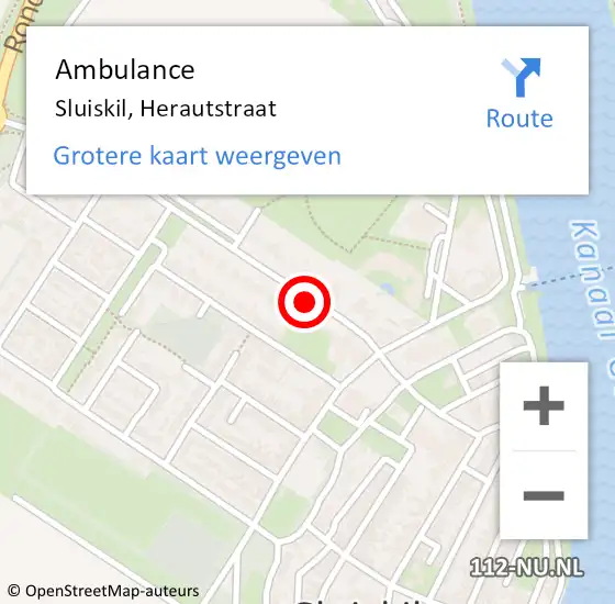 Locatie op kaart van de 112 melding: Ambulance Sluiskil, Herautstraat op 9 oktober 2016 10:10
