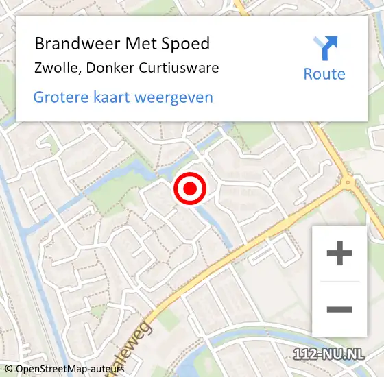 Locatie op kaart van de 112 melding: Brandweer Met Spoed Naar Zwolle, Donker Curtiusware op 9 oktober 2016 10:41