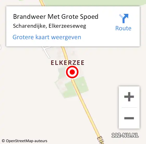 Locatie op kaart van de 112 melding: Brandweer Met Grote Spoed Naar Scharendijke, Elkerzeeseweg op 9 oktober 2016 11:20