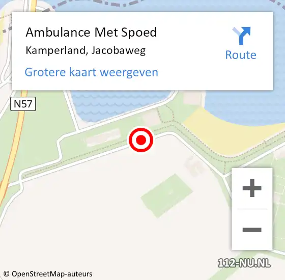 Locatie op kaart van de 112 melding: Ambulance Met Spoed Naar Kamperland, Jacobaweg op 9 oktober 2016 12:08