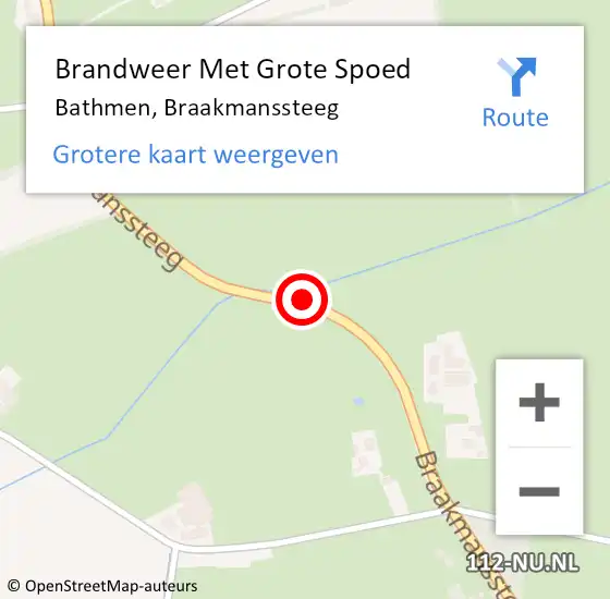Locatie op kaart van de 112 melding: Brandweer Met Grote Spoed Naar Bathmen, Braakmanssteeg op 30 december 2013 06:51