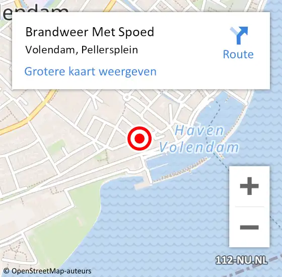 Locatie op kaart van de 112 melding: Brandweer Met Spoed Naar Volendam, Pellersplein op 9 oktober 2016 14:00