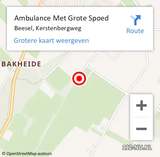 Locatie op kaart van de 112 melding: Ambulance Met Grote Spoed Naar Beesel, Kerstenbergweg op 9 oktober 2016 14:25