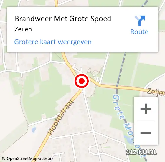 Locatie op kaart van de 112 melding: Brandweer Met Grote Spoed Naar Zeijen op 30 december 2013 07:14