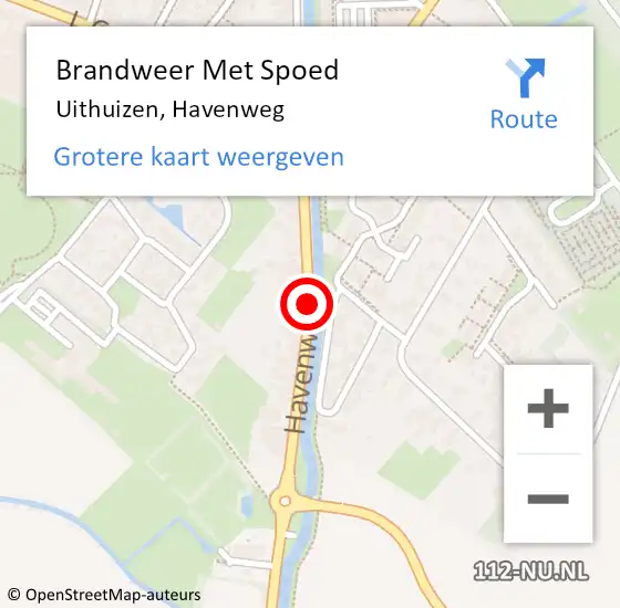 Locatie op kaart van de 112 melding: Brandweer Met Spoed Naar Uithuizen, Havenweg op 9 oktober 2016 15:33
