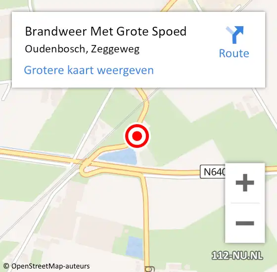 Locatie op kaart van de 112 melding: Brandweer Met Grote Spoed Naar Oudenbosch, Zeggeweg op 9 oktober 2016 16:17