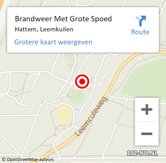 Locatie op kaart van de 112 melding: Brandweer Met Grote Spoed Naar Hattem, Leemkuilen op 9 oktober 2016 16:51