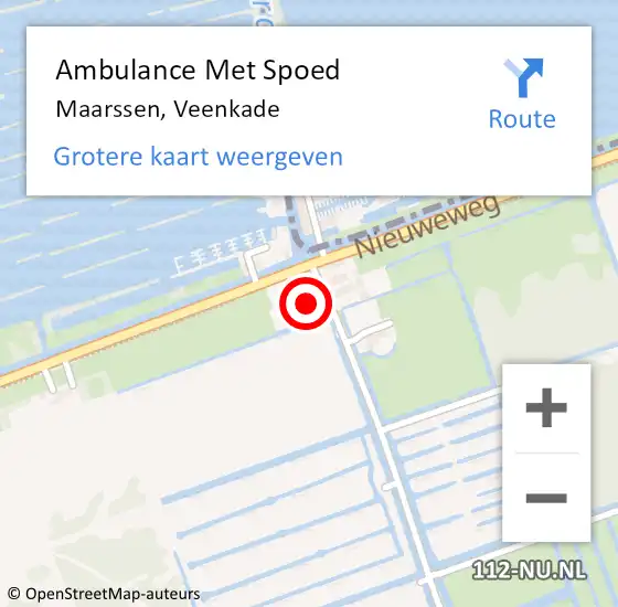 Locatie op kaart van de 112 melding: Ambulance Met Spoed Naar Maarssen, Veenkade op 9 oktober 2016 18:20