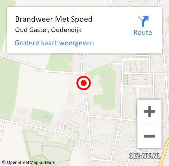 Locatie op kaart van de 112 melding: Brandweer Met Spoed Naar Oud Gastel, Oudendijk op 9 oktober 2016 18:21