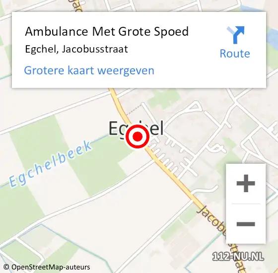 Locatie op kaart van de 112 melding: Ambulance Met Grote Spoed Naar Egchel, Jacobusstraat op 30 december 2013 08:06