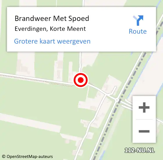 Locatie op kaart van de 112 melding: Brandweer Met Spoed Naar Everdingen, Korte Meent op 9 oktober 2016 23:04