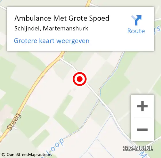 Locatie op kaart van de 112 melding: Ambulance Met Grote Spoed Naar Schijndel, Martemanshurk op 9 oktober 2016 23:58