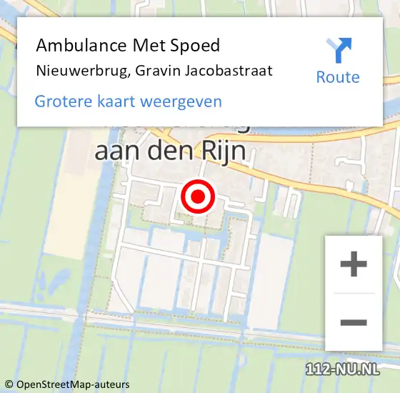 Locatie op kaart van de 112 melding: Ambulance Met Spoed Naar Nieuwerbrug, Gravin Jacobastraat op 10 oktober 2016 00:41