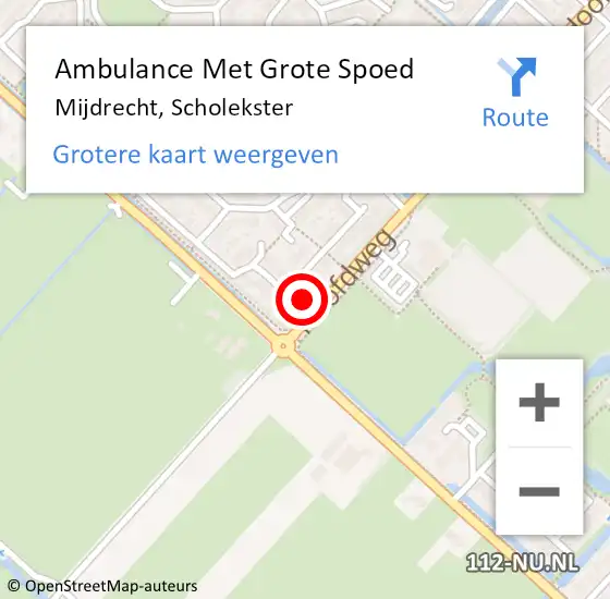 Locatie op kaart van de 112 melding: Ambulance Met Grote Spoed Naar Mijdrecht, Scholekster op 10 oktober 2016 06:43