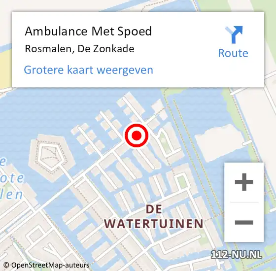 Locatie op kaart van de 112 melding: Ambulance Met Spoed Naar Rosmalen, De Zonkade op 10 oktober 2016 08:43