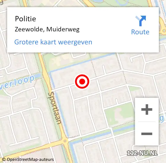 Locatie op kaart van de 112 melding: Politie Zeewolde, Muiderweg op 30 december 2013 08:41