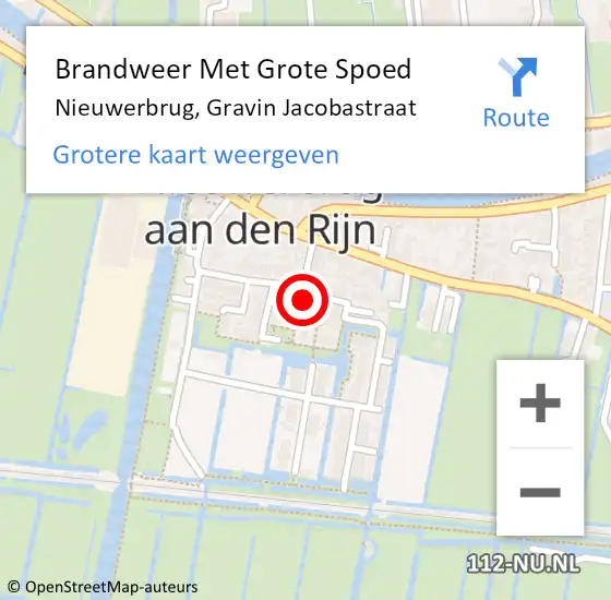 Locatie op kaart van de 112 melding: Brandweer Met Grote Spoed Naar Nieuwerbrug, Gravin Jacobastraat op 10 oktober 2016 12:55