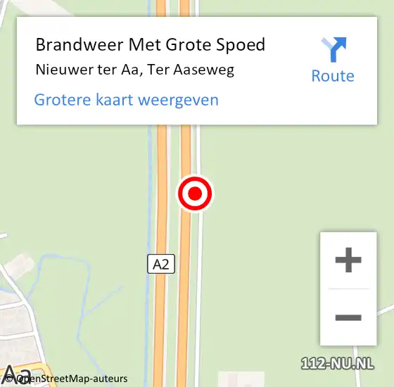 Locatie op kaart van de 112 melding: Brandweer Met Grote Spoed Naar Nieuwer ter AA, Ter Aaseweg op 30 december 2013 09:06