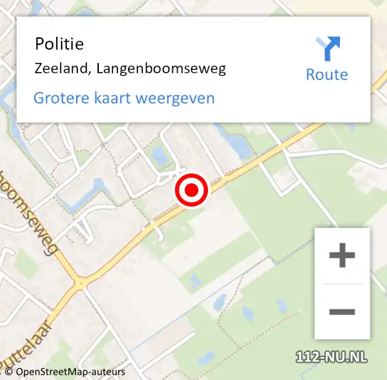 Locatie op kaart van de 112 melding: Politie Zeeland, Langenboomseweg op 30 december 2013 09:08