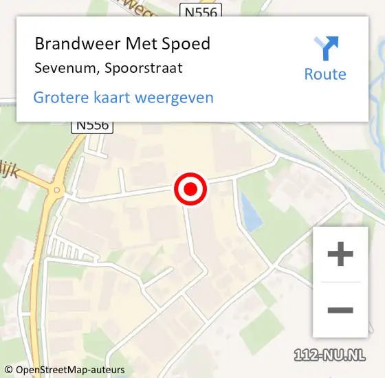 Locatie op kaart van de 112 melding: Brandweer Met Spoed Naar Sevenum, Spoorstraat op 10 oktober 2016 15:10