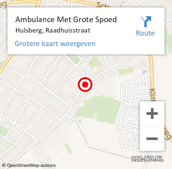 Locatie op kaart van de 112 melding: Ambulance Met Grote Spoed Naar Hulsberg, Raadhuisstraat op 30 december 2013 09:17