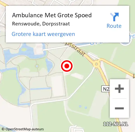 Locatie op kaart van de 112 melding: Ambulance Met Grote Spoed Naar Renswoude, Dorpsstraat op 10 oktober 2016 15:56