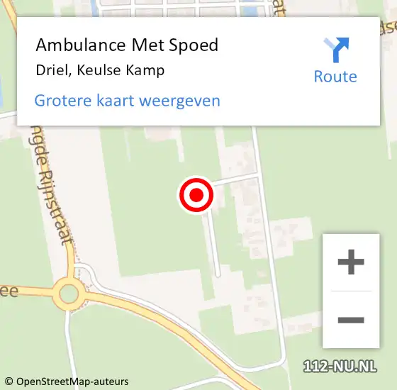 Locatie op kaart van de 112 melding: Ambulance Met Spoed Naar Driel, Keulse Kamp op 10 oktober 2016 16:45