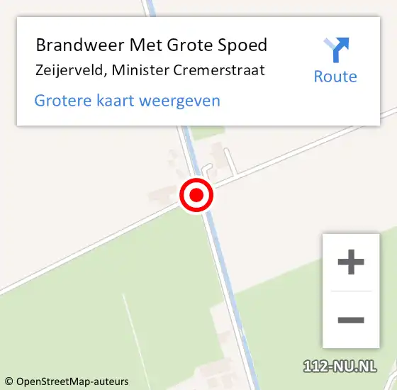 Locatie op kaart van de 112 melding: Brandweer Met Grote Spoed Naar Zeijerveld, Minister Cremerstraat op 10 oktober 2016 16:49