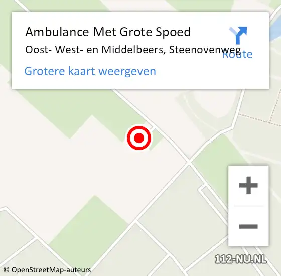 Locatie op kaart van de 112 melding: Ambulance Met Grote Spoed Naar Oost- West- en Middelbeers, Steenovenweg op 10 oktober 2016 16:50