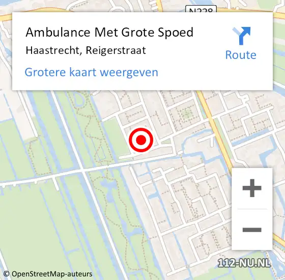 Locatie op kaart van de 112 melding: Ambulance Met Grote Spoed Naar Haastrecht, Reigerstraat op 10 oktober 2016 17:18