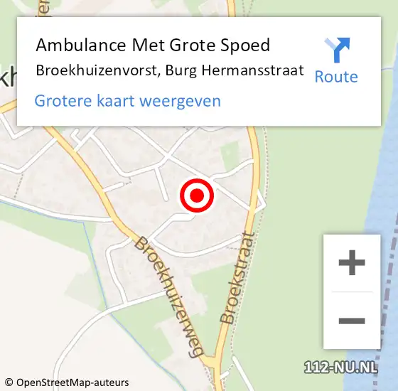 Locatie op kaart van de 112 melding: Ambulance Met Grote Spoed Naar Broekhuizenvorst, Burg Hermansstraat op 10 oktober 2016 17:24