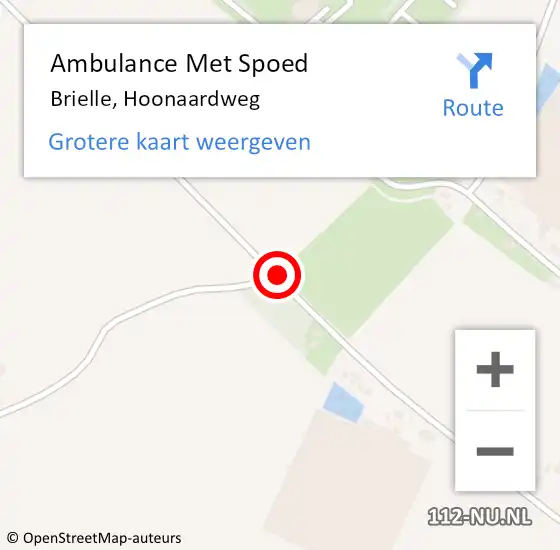 Locatie op kaart van de 112 melding: Ambulance Met Spoed Naar Brielle, Hoonaardweg op 10 oktober 2016 17:28