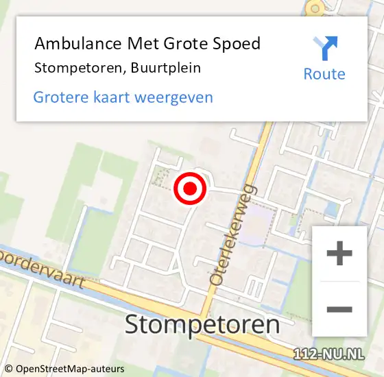 Locatie op kaart van de 112 melding: Ambulance Met Grote Spoed Naar Stompetoren, Buurtplein op 10 oktober 2016 17:31