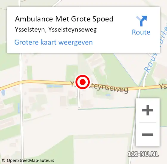 Locatie op kaart van de 112 melding: Ambulance Met Grote Spoed Naar Ysselsteyn, Ysselsteynseweg op 10 oktober 2016 19:11