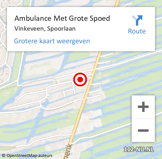 Locatie op kaart van de 112 melding: Ambulance Met Grote Spoed Naar Vinkeveen, Spoorlaan op 11 oktober 2016 09:56