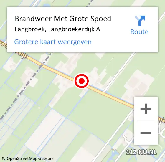 Locatie op kaart van de 112 melding: Brandweer Met Grote Spoed Naar Langbroek, Langbroekerdijk A op 11 oktober 2016 10:57