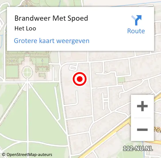 Locatie op kaart van de 112 melding: Brandweer Met Spoed Naar Het Loo op 11 oktober 2016 11:53