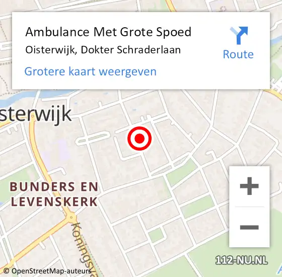 Locatie op kaart van de 112 melding: Ambulance Met Grote Spoed Naar Oisterwijk, Dokter Schraderlaan op 11 oktober 2016 12:38