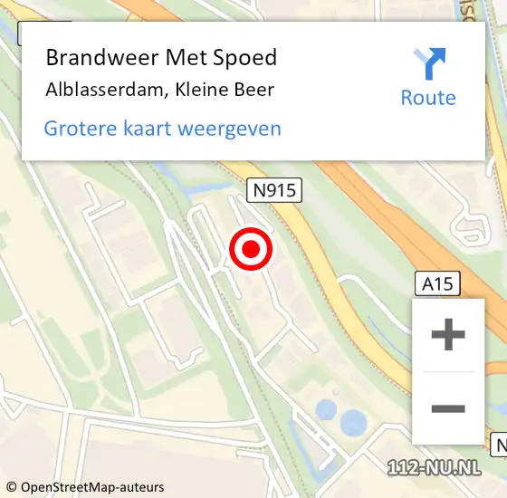 Locatie op kaart van de 112 melding: Brandweer Met Spoed Naar Alblasserdam, Kleine Beer op 11 oktober 2016 13:00