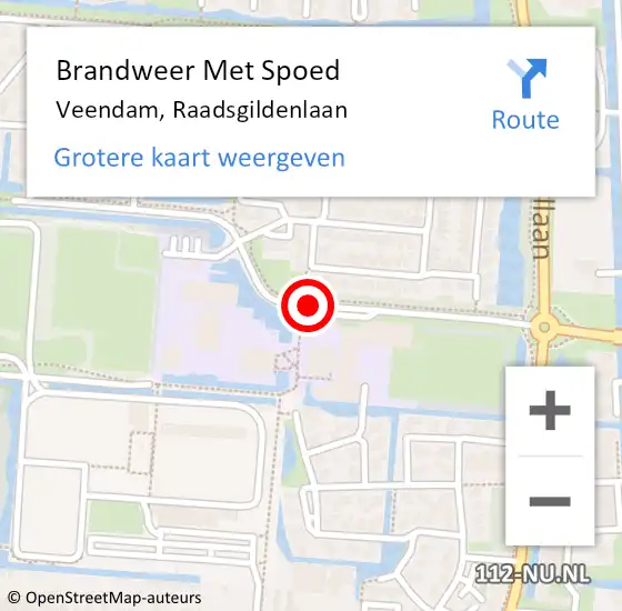 Locatie op kaart van de 112 melding: Brandweer Met Spoed Naar Veendam, Raadsgildenlaan op 30 december 2013 10:33