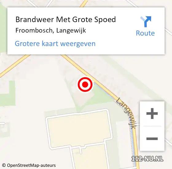 Locatie op kaart van de 112 melding: Brandweer Met Grote Spoed Naar Froombosch, Langewijk op 11 oktober 2016 14:05