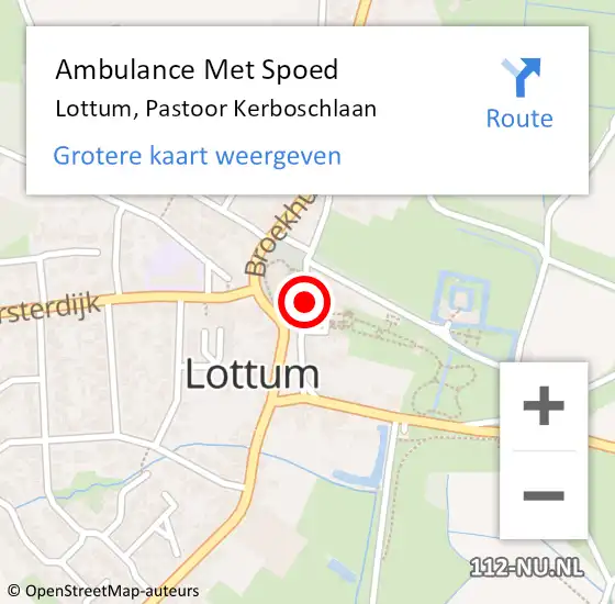 Locatie op kaart van de 112 melding: Ambulance Met Spoed Naar Lottum, Pastoor Kerboschlaan op 30 december 2013 10:39