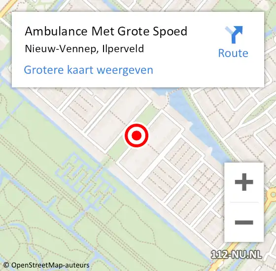 Locatie op kaart van de 112 melding: Ambulance Met Grote Spoed Naar Nieuw-Vennep, Ilperveld op 11 oktober 2016 14:34