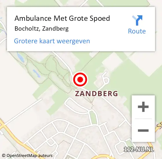 Locatie op kaart van de 112 melding: Ambulance Met Grote Spoed Naar Bocholtz, Zandberg op 30 december 2013 10:42