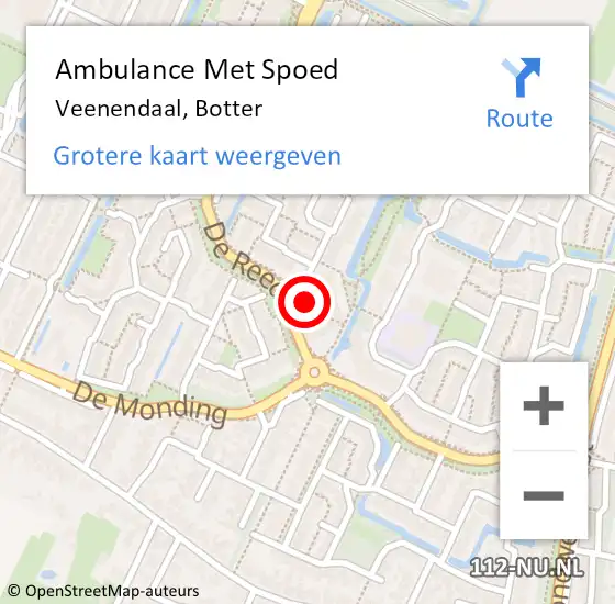 Locatie op kaart van de 112 melding: Ambulance Met Spoed Naar Veenendaal, Botter op 11 oktober 2016 18:26