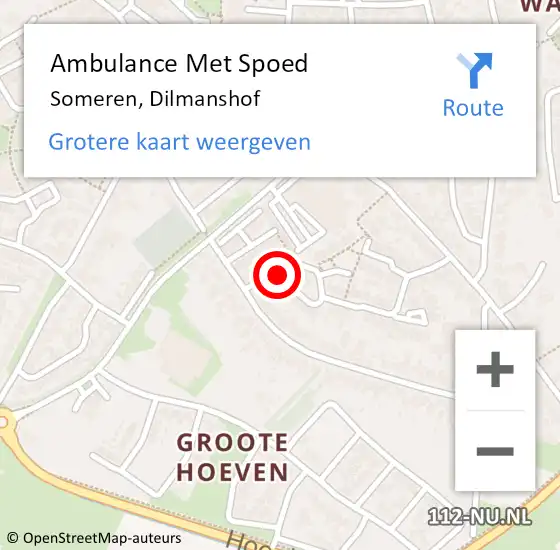 Locatie op kaart van de 112 melding: Ambulance Met Spoed Naar Someren, Dilmanshof op 11 oktober 2016 18:37