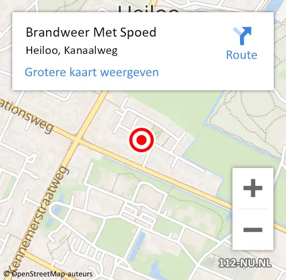 Locatie op kaart van de 112 melding: Brandweer Met Spoed Naar Heiloo, Kanaalweg op 11 oktober 2016 20:04