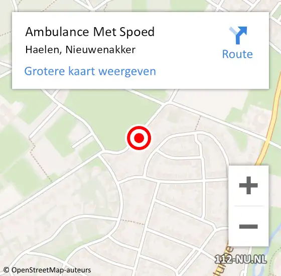 Locatie op kaart van de 112 melding: Ambulance Met Spoed Naar Haelen, Nieuwenakker op 30 december 2013 11:31