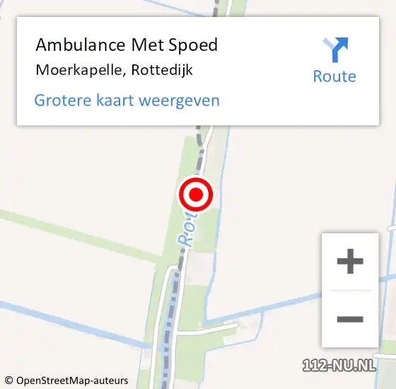 Locatie op kaart van de 112 melding: Ambulance Met Spoed Naar Moerkapelle, Rottedijk op 12 oktober 2016 08:33